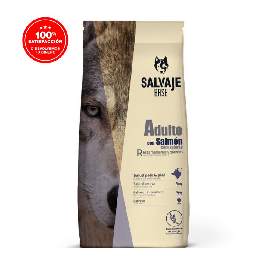Salvaje adulto con salmón 15 KG alimento para perro, , large image number null